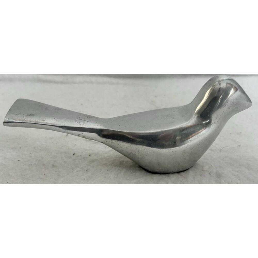 MCM Bird Silver Plate Figurine Paperweight Minamalist Vintage Teacher Gift